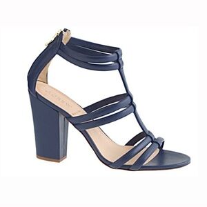 NEW J. Crew Back Zip Leather High Heel Navy NWOB
